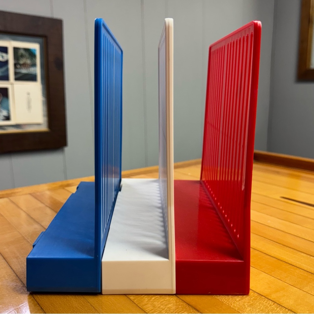 Eldon Products Office File Organizers (3) Interlocking Red White Blue VTG 1989
